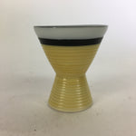 Japanese Porcelain Sake Cup Vtg Guinomi Sakazuki Yellow White Sometsuke QT121