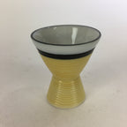 Japanese Porcelain Sake Cup Vtg Guinomi Sakazuki Yellow White Sometsuke QT121
