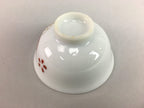 Japanese Porcelain Sake Cup Vtg Guinomi White Red Gold Painting Flower GU360