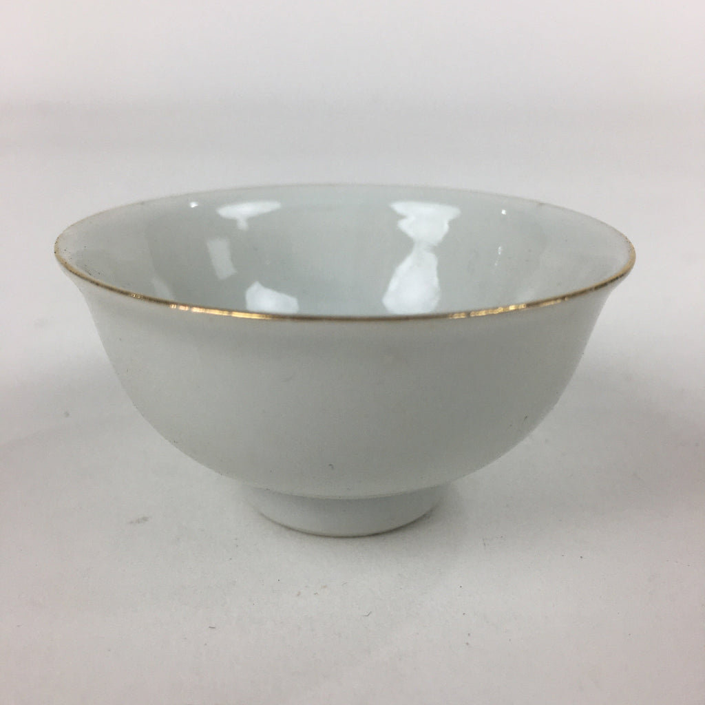 Japanese Porcelain Sake Cup Vtg Hexagram Bird Design Guinomi Ochoko G19