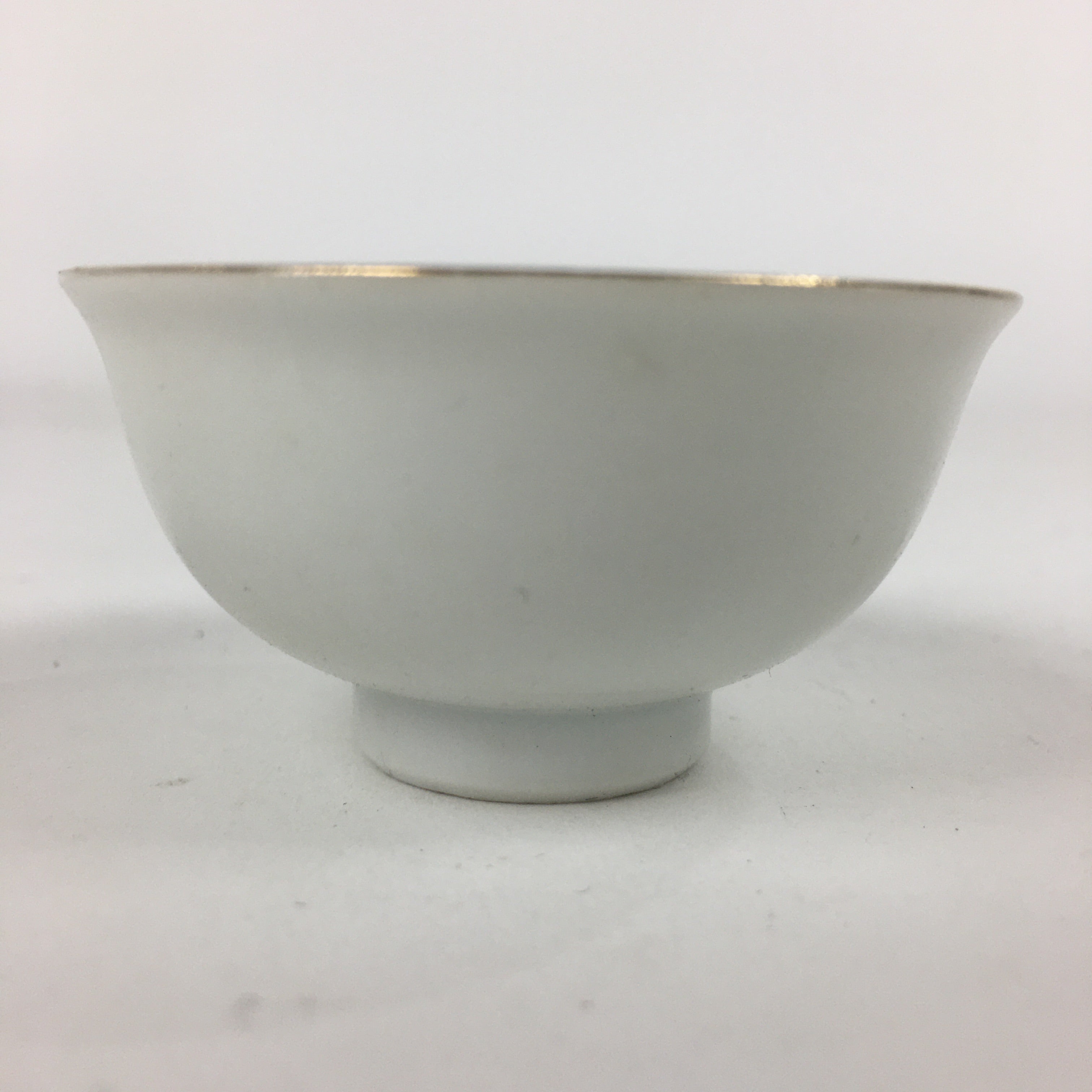 Japanese Porcelain Sake Cup Vtg Hexagram Bird Design Guinomi Ochoko G19
