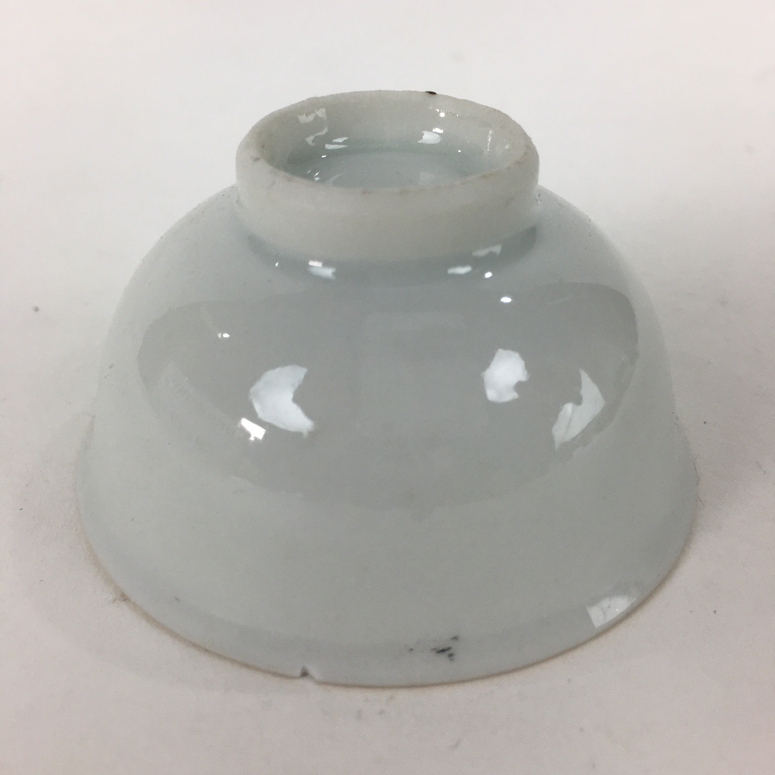 Japanese Porcelain Sake Cup Vtg Hexagram Bird Design Guinomi Ochoko G19