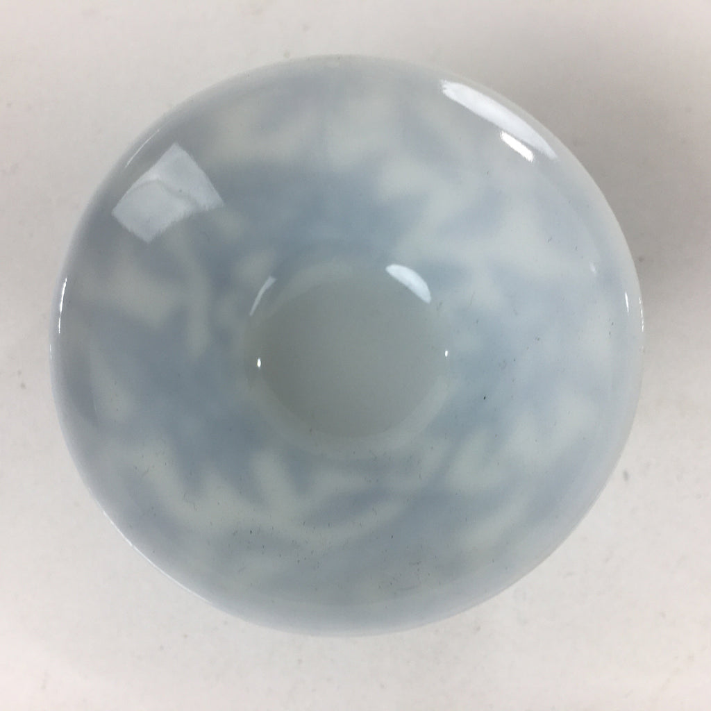 Japanese Porcelain Sake Cup Vtg Leaves Kohai Guinomi Ochoko Sakazuki G42