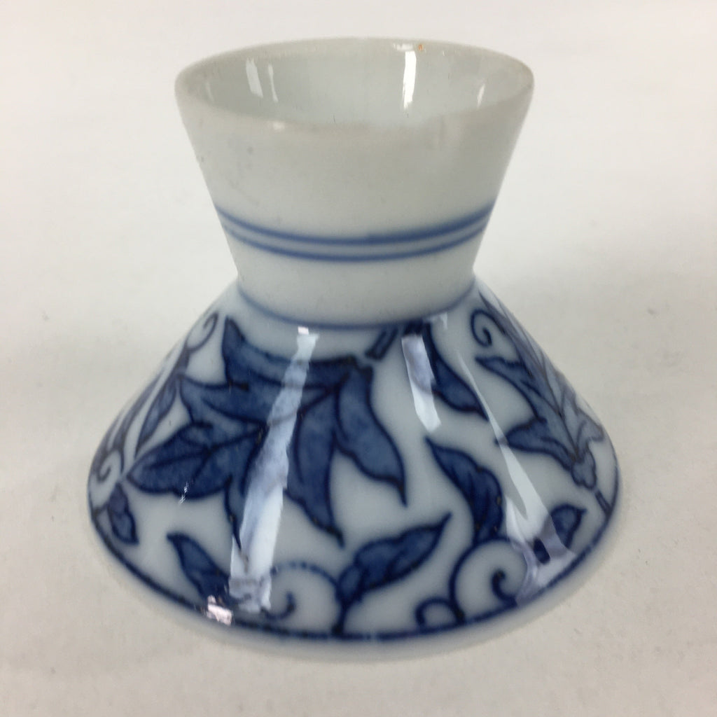 Japanese Porcelain Sake Cup Vtg Leaves Kohai Guinomi Ochoko Sakazuki G42