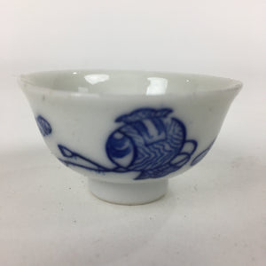 Japanese Porcelain Sake Cup Vtg Money Gavel White Guinomi Ochoko G26