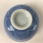 Japanese Porcelain Sake Cup Vtg Poetry Design Blue Guinomi Ochoko G39
