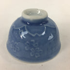 Japanese Porcelain Sake Cup Vtg Poetry Design Blue Guinomi Ochoko G39