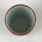 Japanese Porcelain Sake Cup Vtg Red Green Bamboo Guinomi Ochoko White G62
