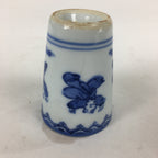 Japanese Porcelain Sake Cup Vtg Sometsuke Blue Children Guinomi Ochoko G9