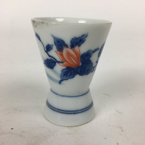 Japanese Porcelain Sake Cup Vtg Sometsuke Blue Flower Guinomi Ochoko G10