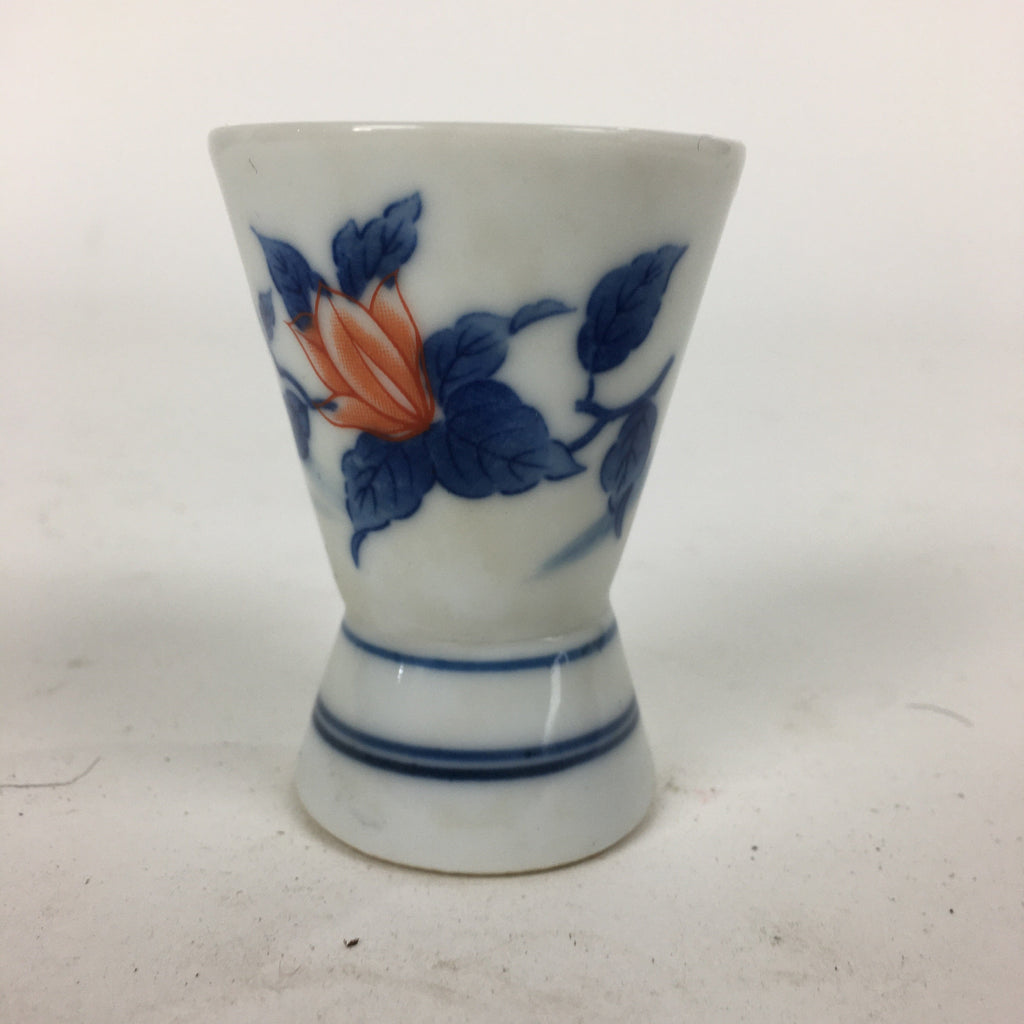 Japanese Porcelain Sake Cup Vtg Sometsuke Blue Flower Guinomi Ochoko G11