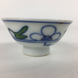 Japanese Porcelain Sake Cup Vtg Sometsuke Warbler Guinomi Ochoko G13