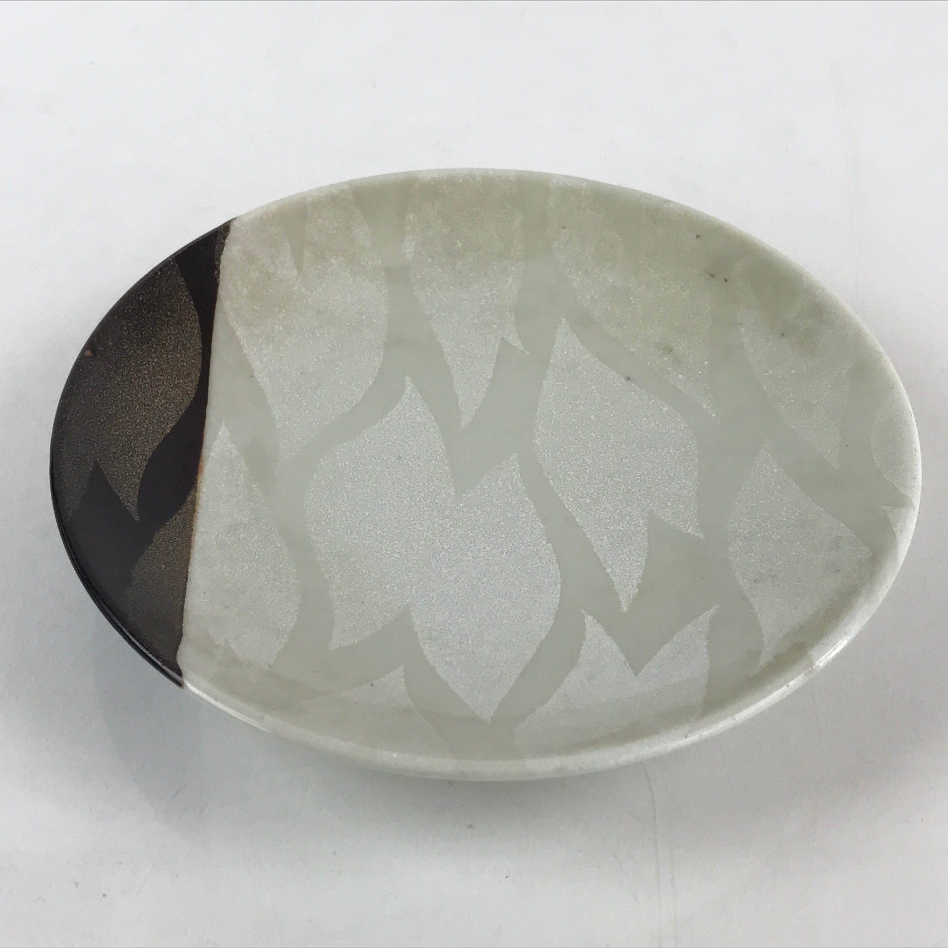 Japanese Porcelain Side Plate Vtg Brown White Glaze Small Plate Kozara Torizara