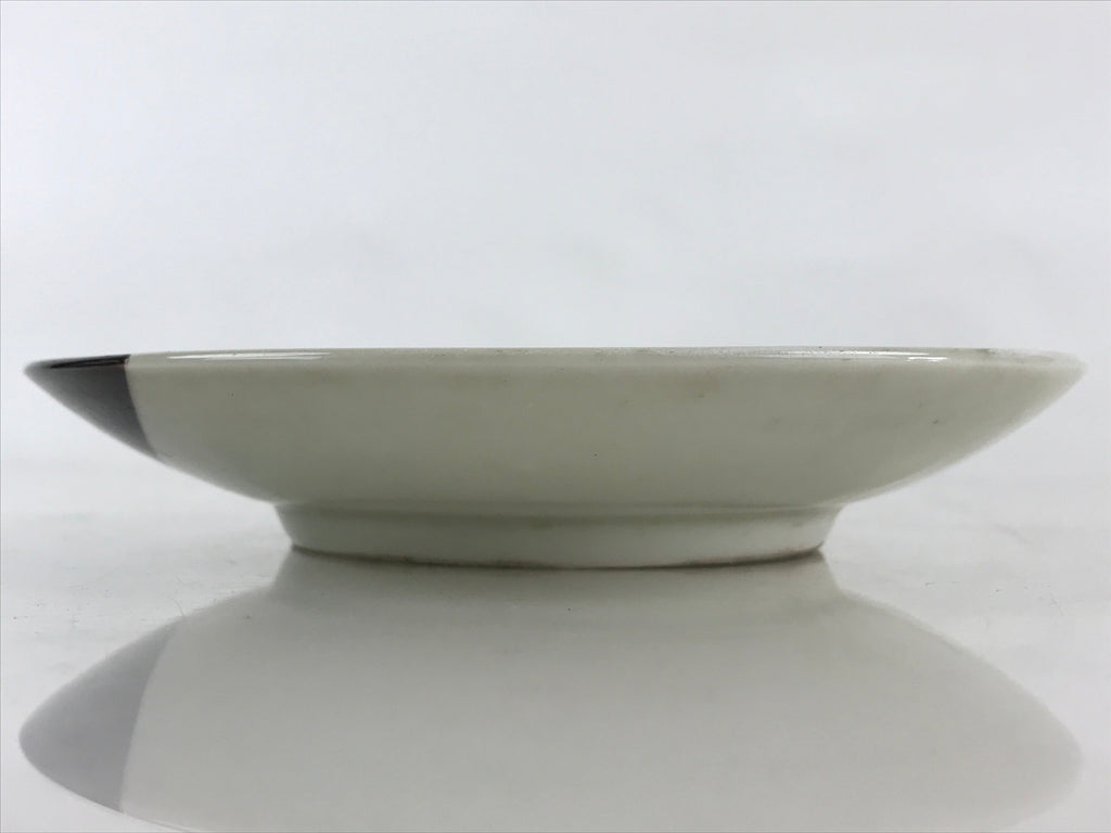 Japanese Porcelain Side Plate Vtg Brown White Glaze Small Plate Kozara Torizara