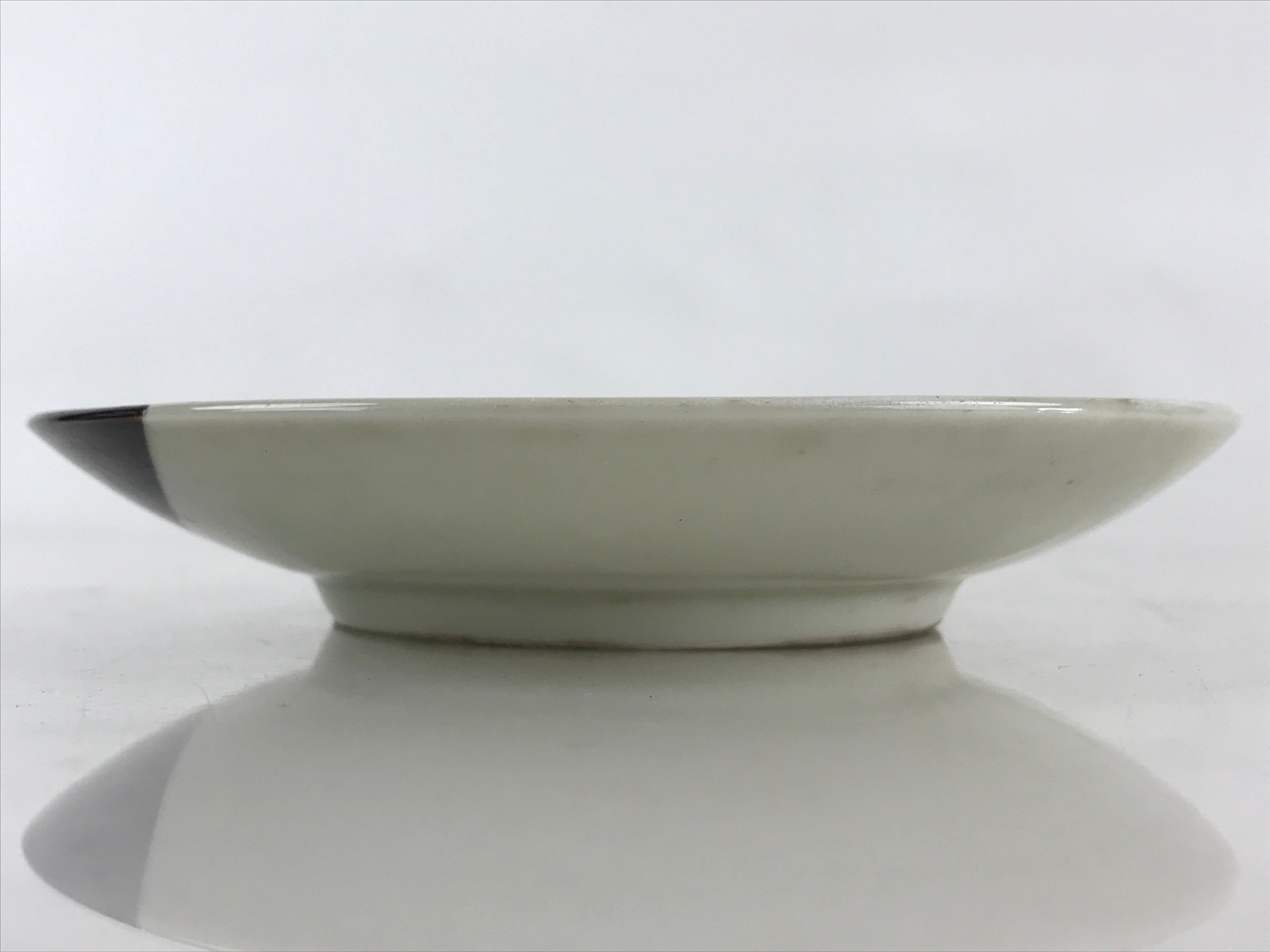 Japanese Porcelain Side Plate Vtg Brown White Glaze Small Plate Kozara Torizara