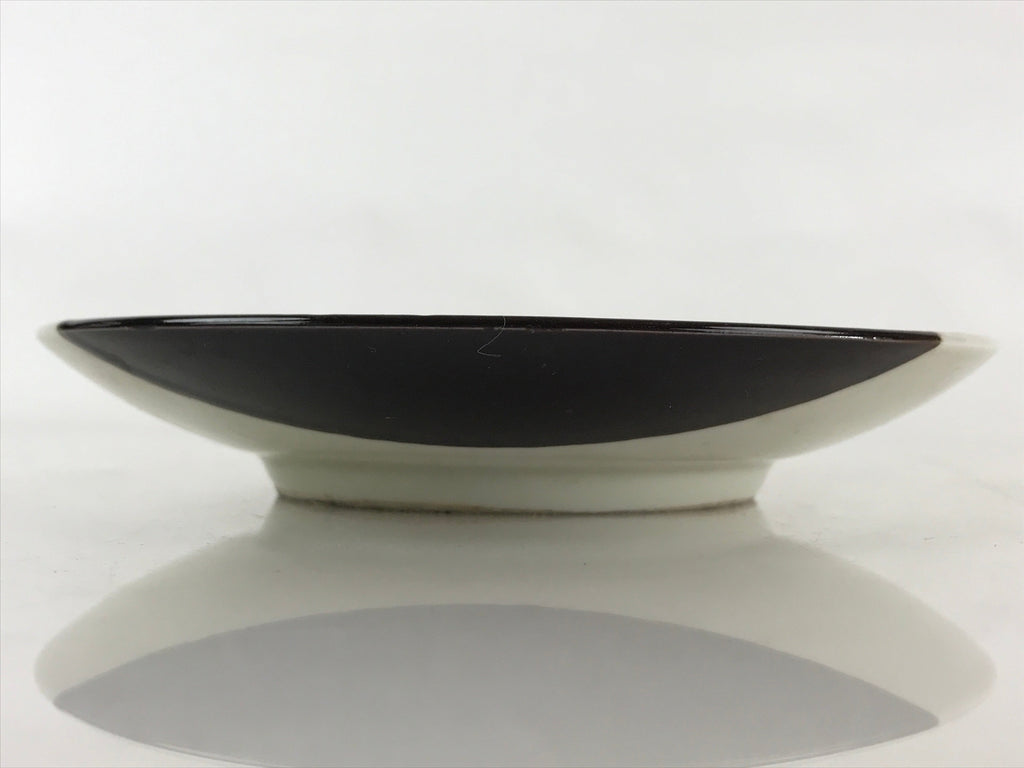 Japanese Porcelain Side Plate Vtg Brown White Glaze Small Plate Kozara Torizara