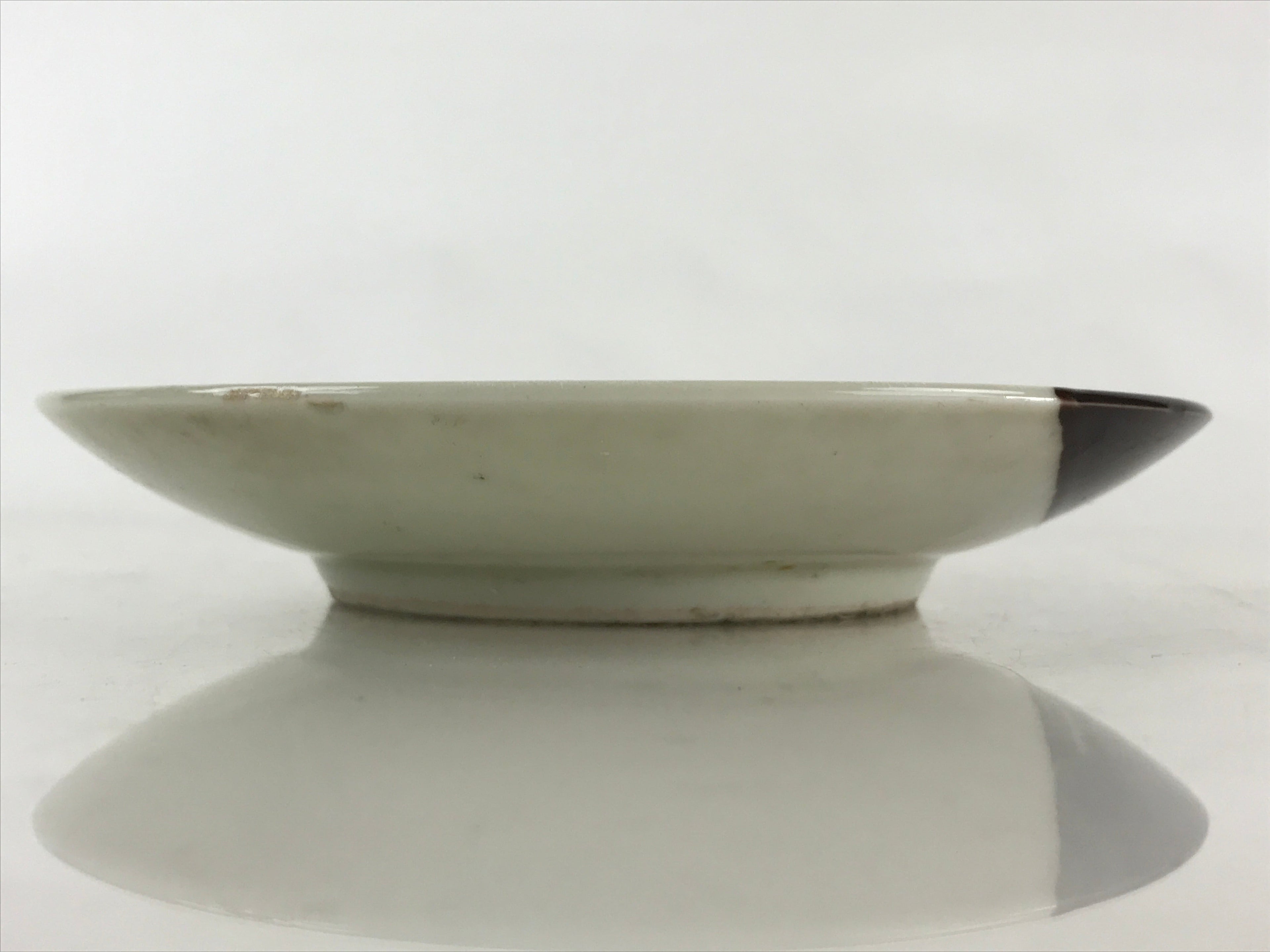 Japanese Porcelain Side Plate Vtg Brown White Glaze Small Plate Kozara Torizara