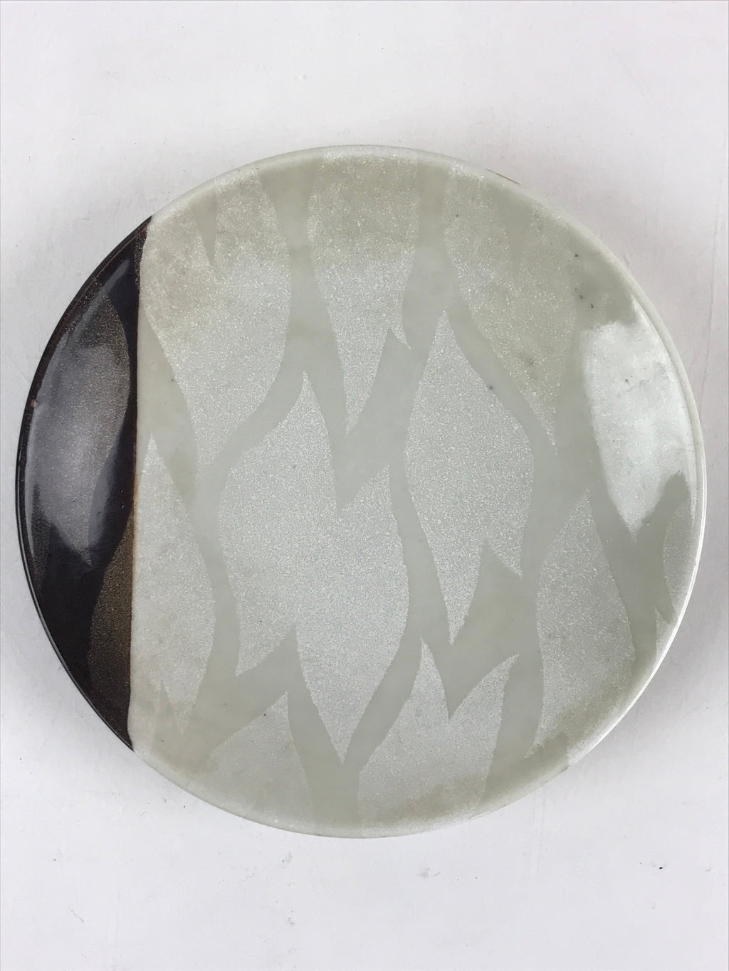 Japanese Porcelain Side Plate Vtg Brown White Glaze Small Plate Kozara Torizara