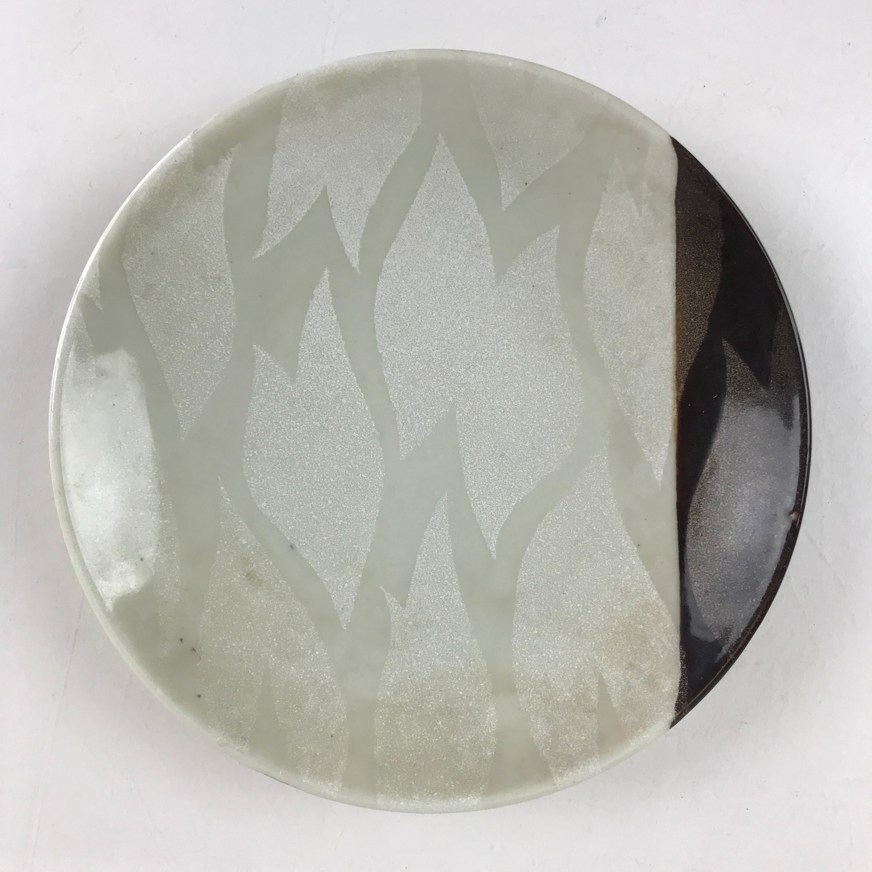 Japanese Porcelain Side Plate Vtg Brown White Glaze Small Plate Kozara Torizara