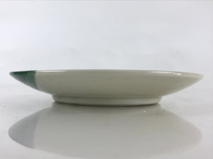 Japanese Porcelain Side Plate Vtg Green White Glaze Small Plate Kozara Torizara