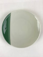 Japanese Porcelain Side Plate Vtg Green White Glaze Small Plate Kozara Torizara
