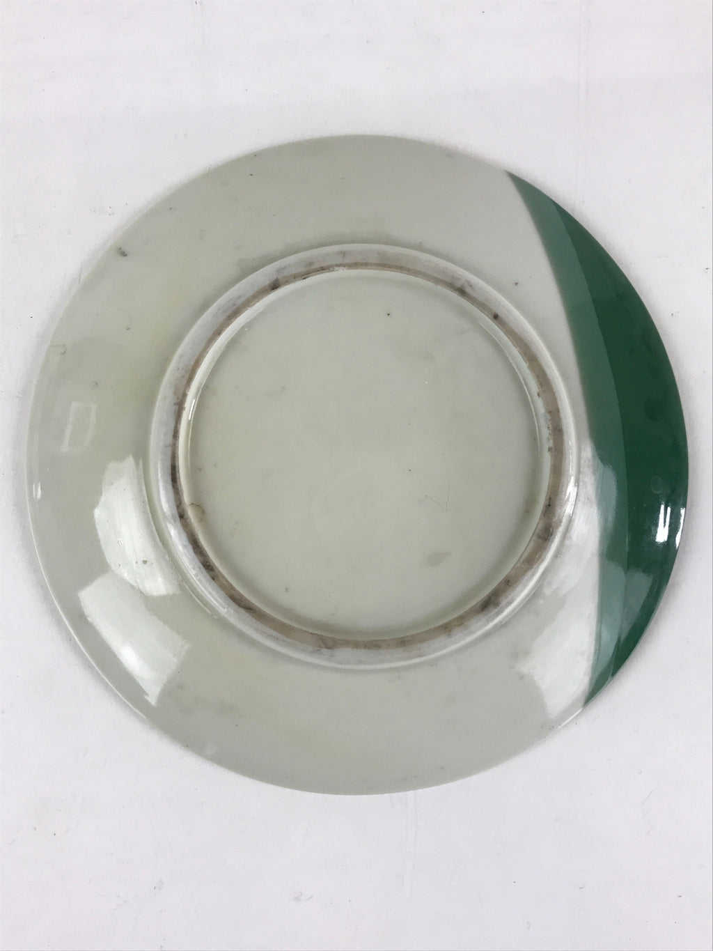 Japanese Porcelain Side Plate Vtg Green White Glaze Small Plate Kozara Torizara