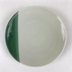 Japanese Porcelain Side Plate Vtg Green White Glaze Small Plate Kozara Torizara