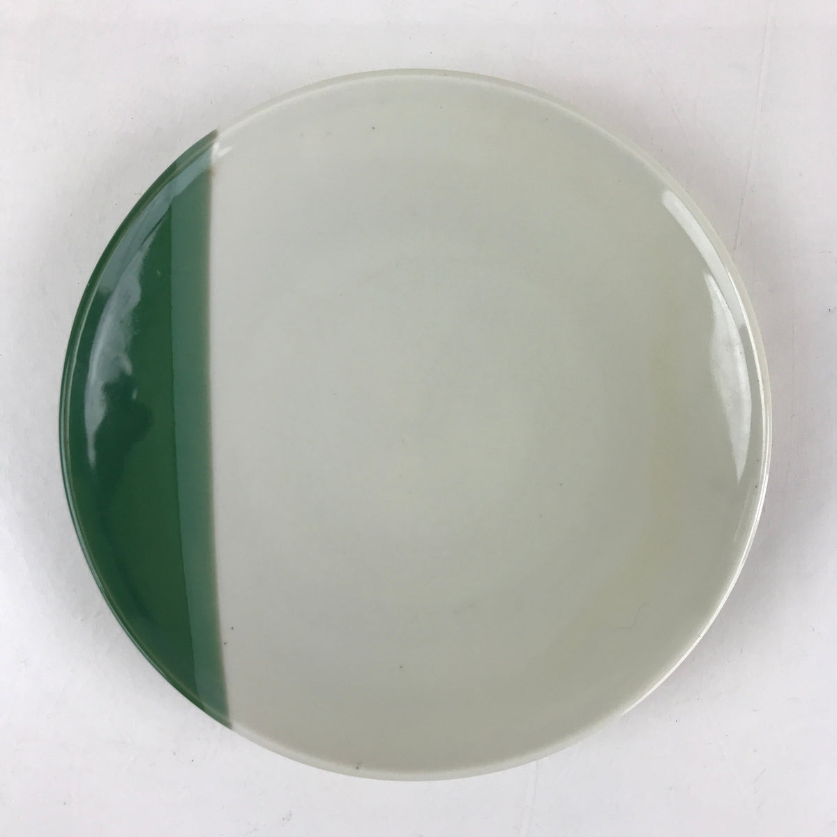 Japanese Porcelain Side Plate Vtg Green White Glaze Small Plate Kozara Torizara
