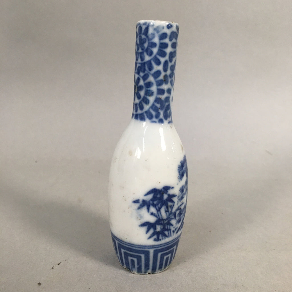 Japanese Porcelain Single Flower Vase Kabin Vtg Sometsuke White Blue MFV75