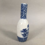 Japanese Porcelain Single Flower Vase Kabin Vtg Sometsuke White Blue MFV75
