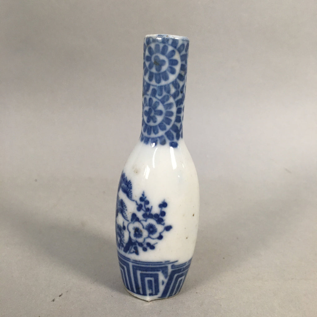 Japanese Porcelain Single Flower Vase Kabin Vtg Sometsuke White Blue MFV75