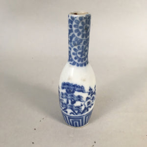 Japanese Porcelain Single Flower Vase Kabin Vtg Sometsuke White Blue MFV75