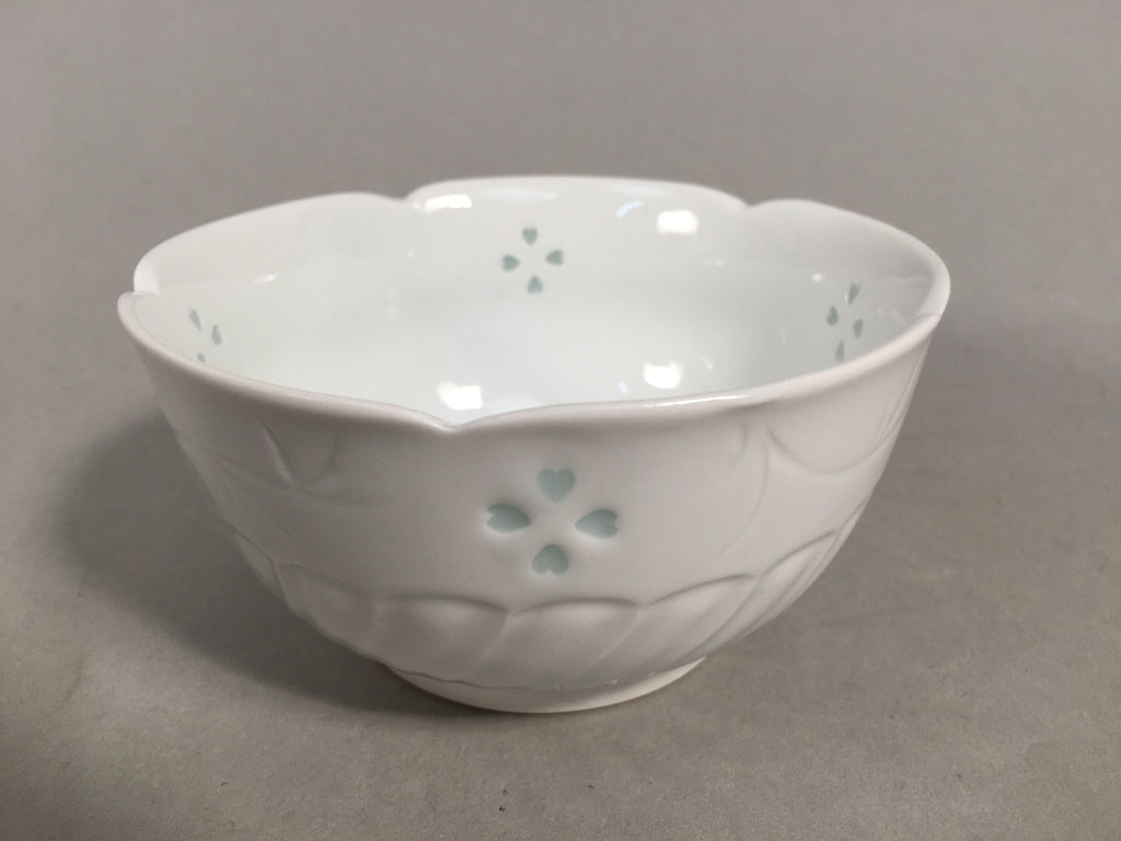 Japanese Porcelain Small Bowl Arita ware Vtg Kobachi White Floral Petal QT106