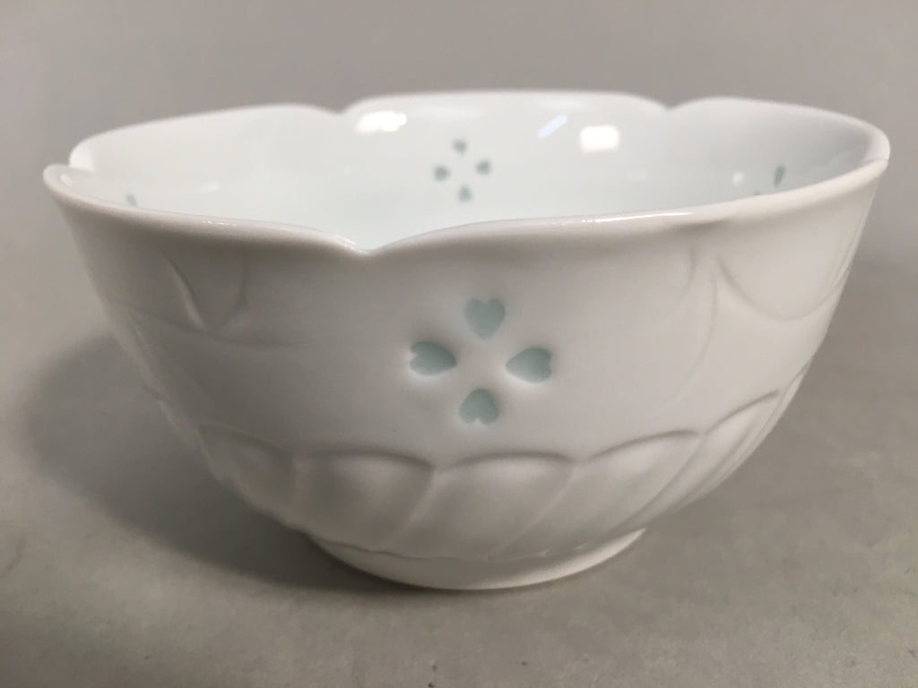 Japanese Porcelain Small Bowl Arita ware Vtg Kobachi White Floral Petal QT106