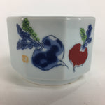 Japanese Porcelain Small Bowl Kobachi Vtg Octagon Shape Blue Red Radish PP674