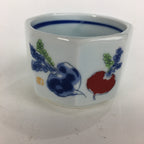 Japanese Porcelain Small Bowl Kobachi Vtg Octagon Shape Blue Red Radish PP675