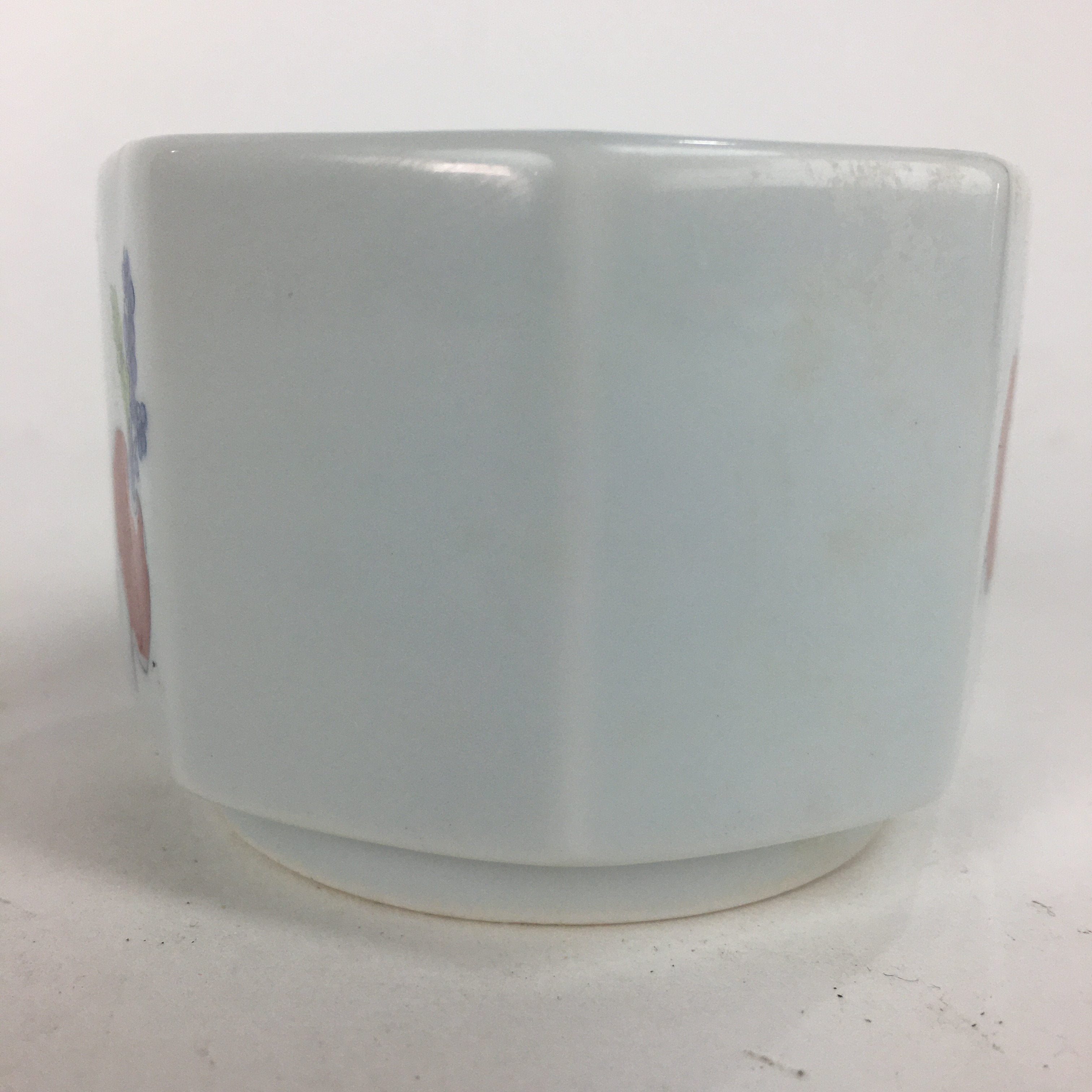 Japanese Porcelain Small Bowl Kobachi Vtg Octagon Shape Blue Red Radish PP676