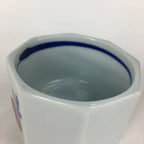 Japanese Porcelain Small Bowl Kobachi Vtg Octagon Shape Blue Red Radish PP676