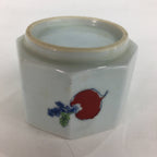 Japanese Porcelain Small Bowl Kobachi Vtg Octagon Shape Blue Red Radish PP678