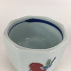 Japanese Porcelain Small Bowl Kobachi Vtg Octagon Shape Blue Red Radish PP705