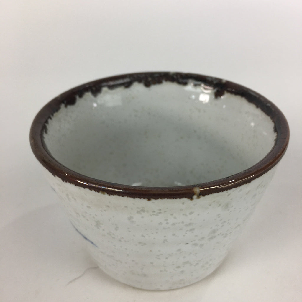 Japanese Porcelain Small Bowl Kobachi Vtg Round Shape Blue Miscanthus PP718