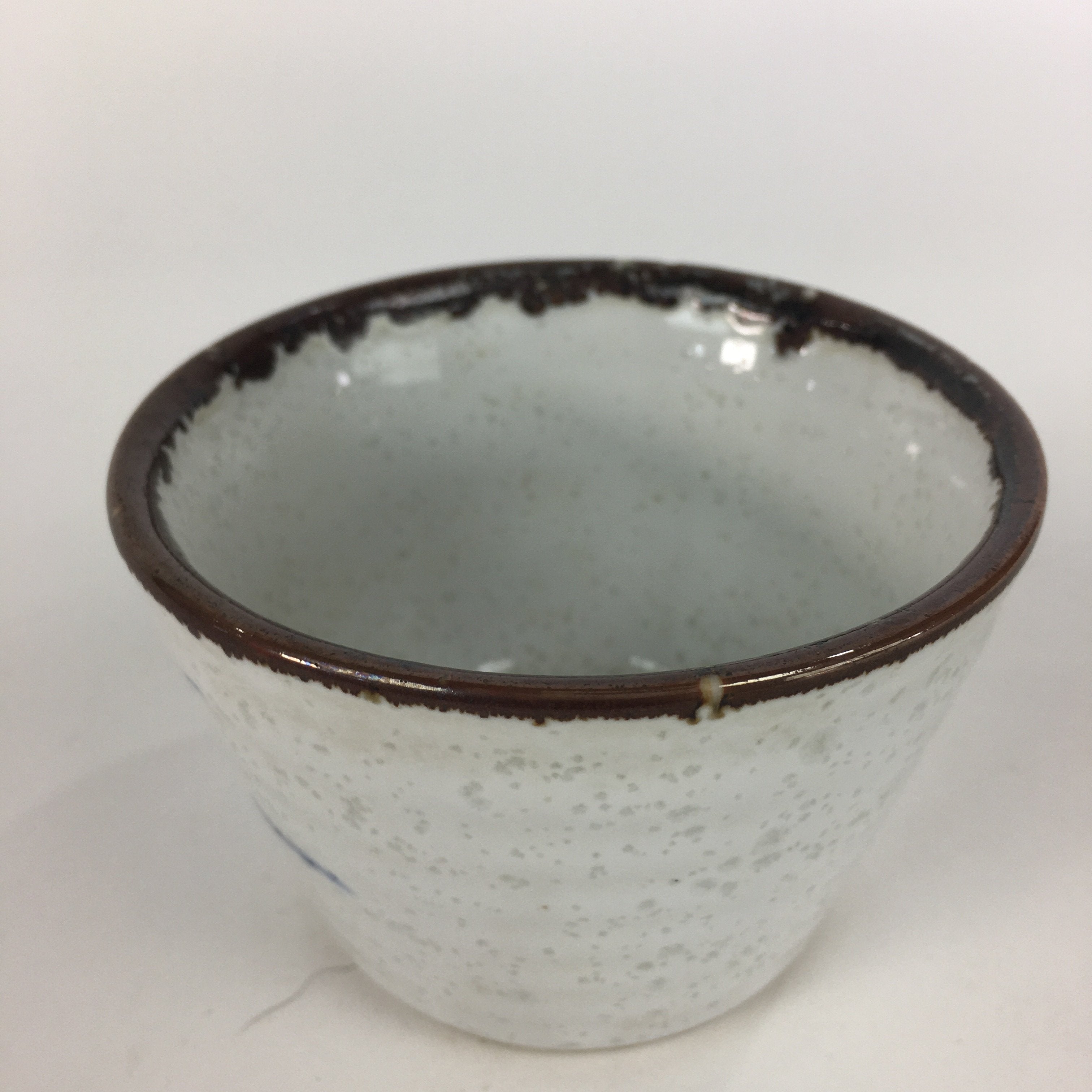 Japanese Porcelain Small Bowl Kobachi Vtg Round Shape Blue Miscanthus PP718