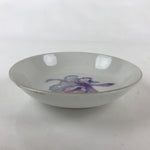 Japanese Porcelain Small Bowl Side Plate Vtg Purple Iris white Kobachi Kozara P