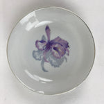 Japanese Porcelain Small Bowl Side Plate Vtg Purple Iris white Kobachi Kozara P