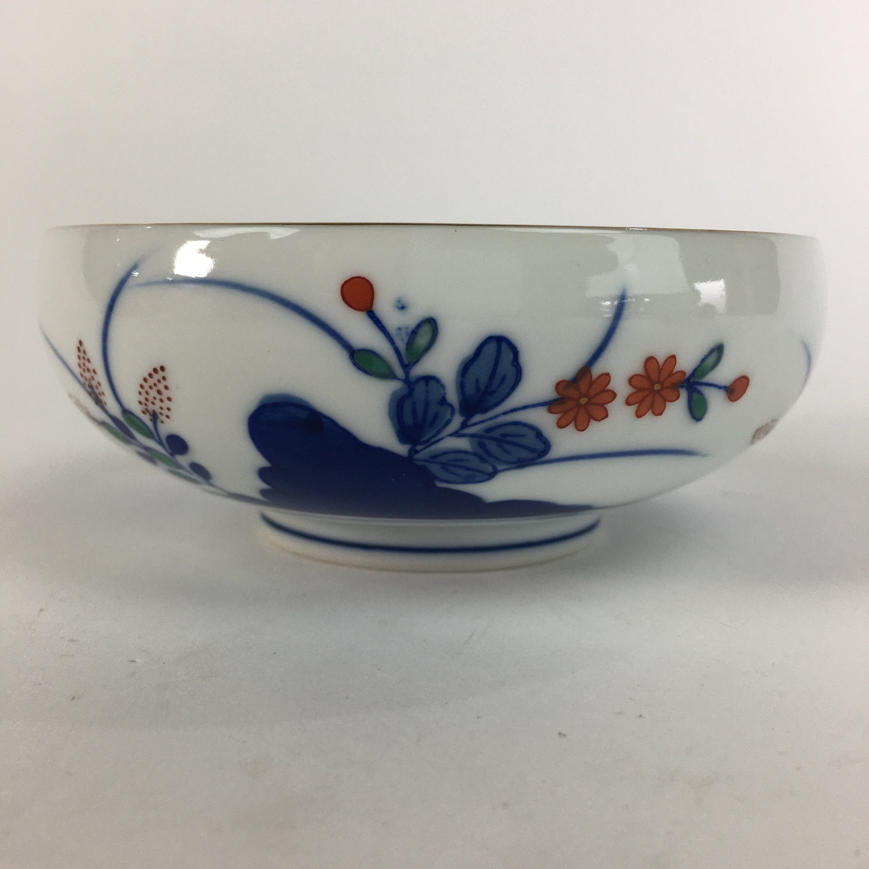 Japanese Porcelain Small Bowl Sometsuke Vtg Kobachi Blue White Flower QT111