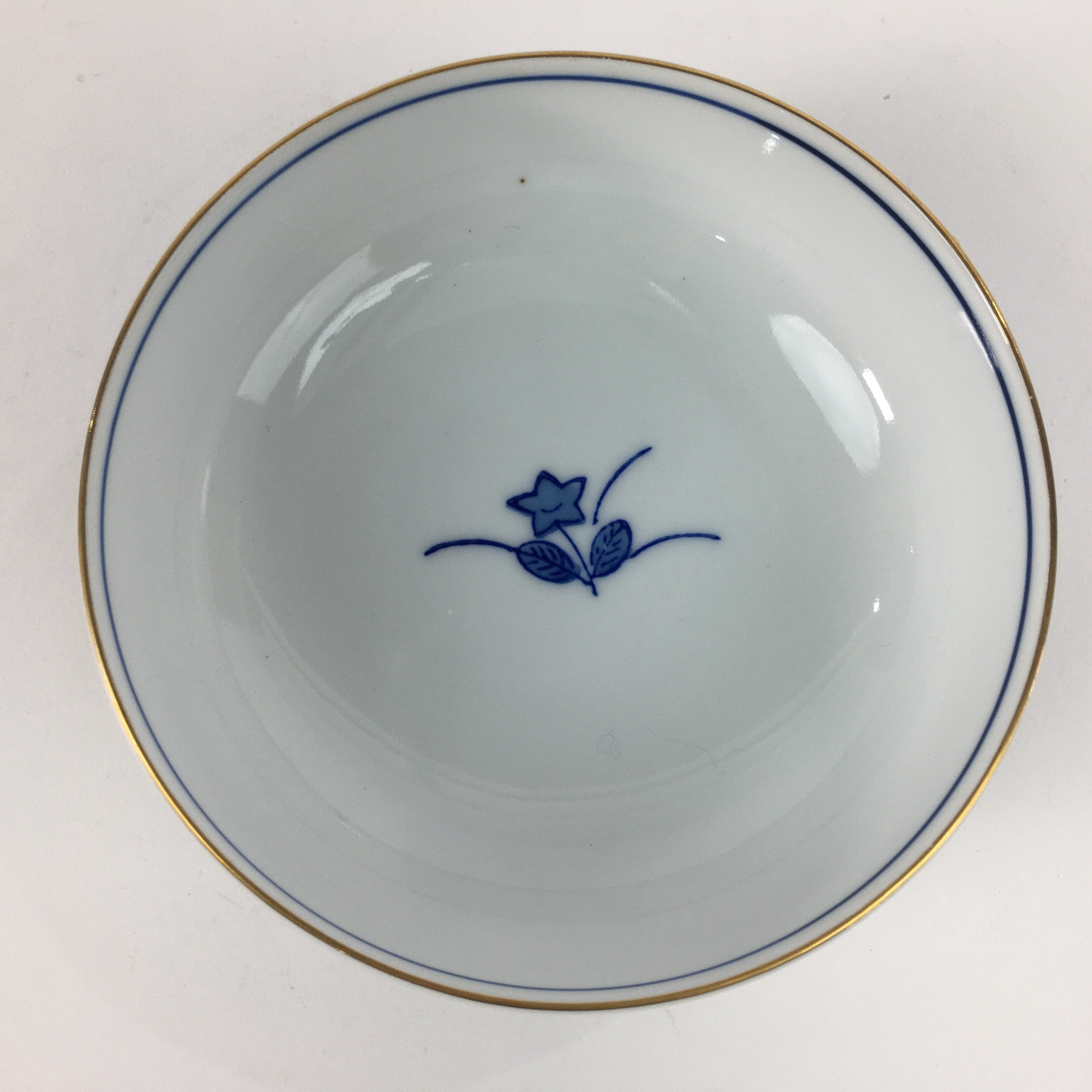 Japanese Porcelain Small Bowl Sometsuke Vtg Kobachi Blue White Flower QT111