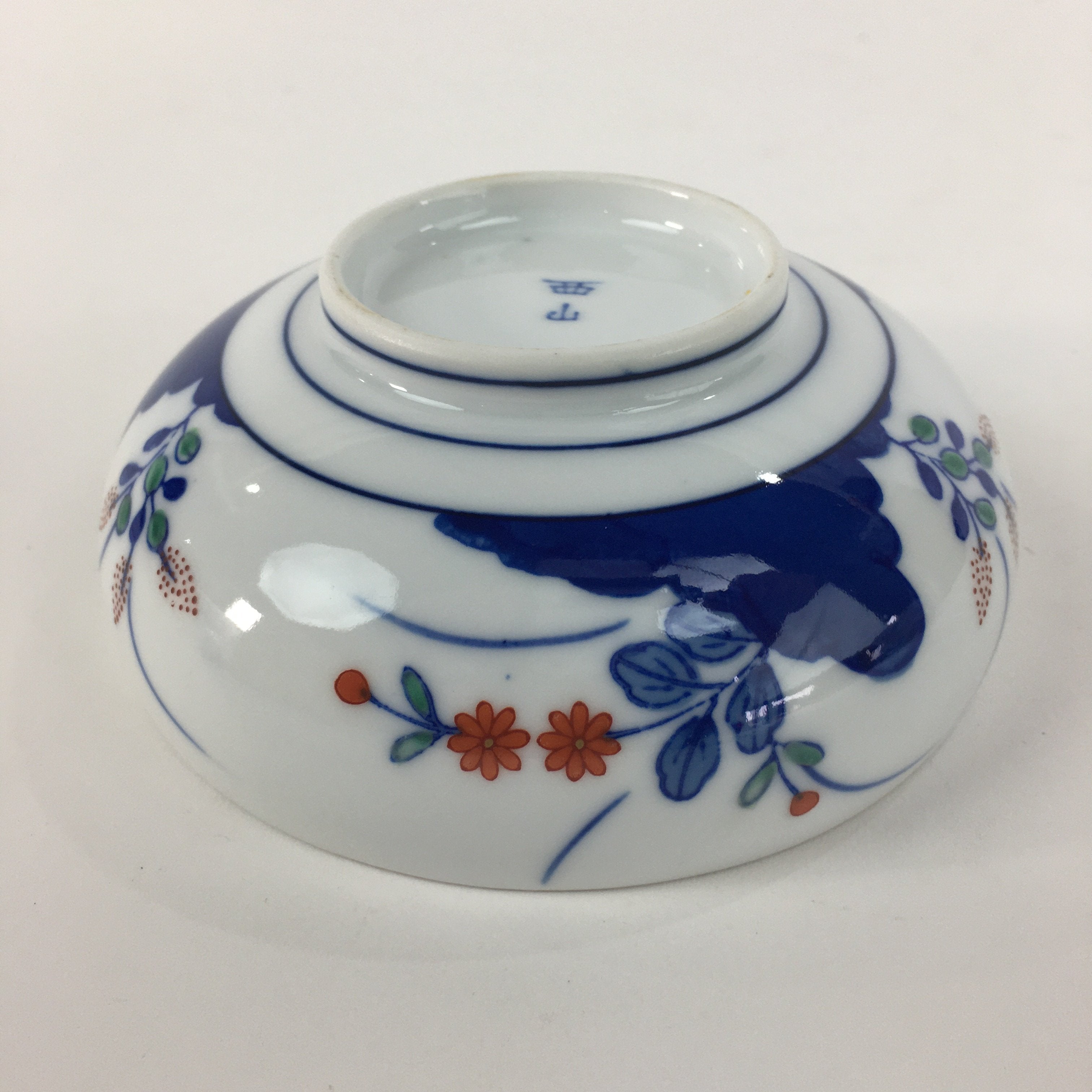 Japanese Porcelain Small Bowl Sometsuke Vtg Kobachi Blue White Flower QT111