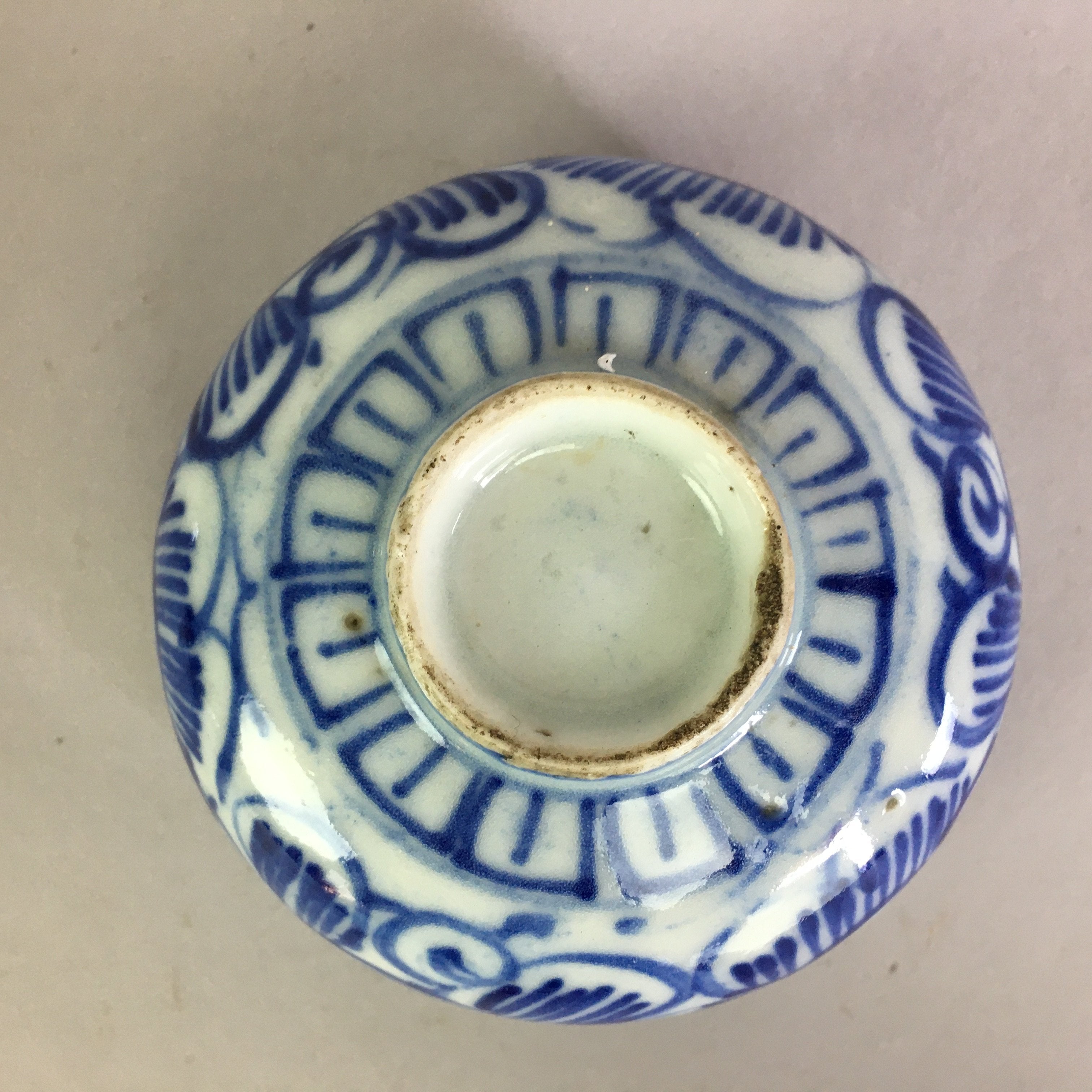 Japanese Porcelain Small Bowl Vtg Kobachi Blue White Flower Sometsuke PP478