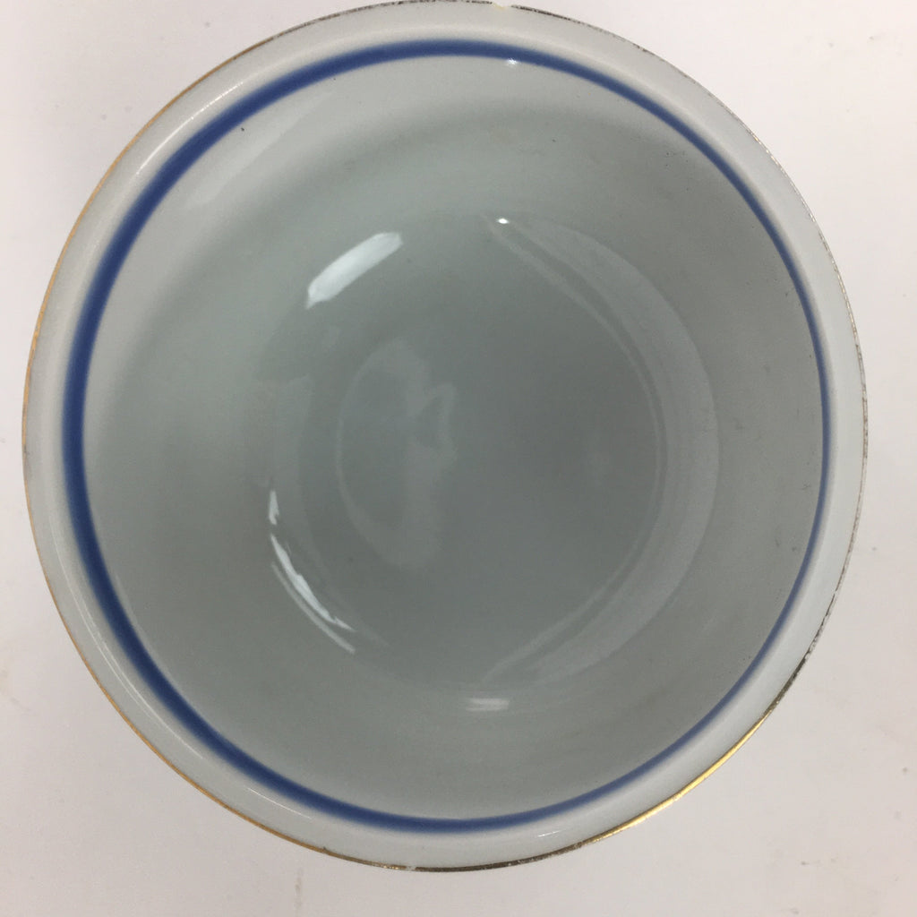 Japanese Porcelain Small Bowl Vtg Kobachi Blue White Flower Sometsuke QT108