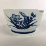 Japanese Porcelain Small Bowl Vtg Kobachi Blue White Flower Sometsuke QT117